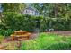 Backyard showcasing a picnic table and lush green landscaping at 2705 Osborne Ne Rd, Brookhaven, GA 30319