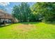 Large backyard offers ample green space, privacy, and potential for landscaping at 6082 Raintree Bnd, Lithonia, GA 30058