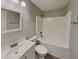 Bright bathroom featuring a white vanity, toilet, and a combined shower and bathtub at 119 Michelle Dr, Mcdonough, GA 30252