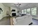 Bright living room with neutral paint, large windows, a fireplace, hardwood floors, and plush seating at 4610 Point Rock Dr, Buford, GA 30519