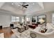 Spacious living room featuring hardwood floors and comfortable seating at 5335 Bannergate Dr, Johns Creek, GA 30022