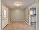 A casual dining room space featuring direct access to an exterior door and the kitchen at 6419 Danbury Ln, Norcross, GA 30093