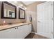Bathroom featuring granite countertop double vanity at 417 Rhodes House Dr, Suwanee, GA 30024