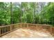 Large wooden deck overlooking a lush, green backyard with mature trees at 2445 Deerfield Nw Dr, Kennesaw, GA 30144