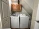 Efficient laundry area with washer and dryer and cabinet storage at 2059 Clearwater Se Dr, Marietta, GA 30067