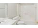 Functional bathroom with a toilet, shower, and vanity with a sink at 2552 Berwick Walk, Snellville, GA 30078