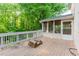 Lovely wooden deck with screened-in porch offers peaceful view of lush backyard landscaping at 2552 Berwick Walk, Snellville, GA 30078