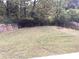 A large backyard with a rustic wooden fence borders mature trees at 4324 Rocklane Dr, Conley, GA 30288