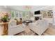 Spacious living room featuring neutral-colored furnishings, a fireplace and built-in bookshelves at 592 Hayes Rd, Auburn, GA 30011