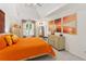 Main bedroom showcasing carpet floors, vaulted ceiling, and a scenic window view at 1667 Willow Way, Woodstock, GA 30188