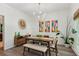 Contemporary dining area with modern furniture, stylish decor, and hardwood floors at 1667 Willow Way, Woodstock, GA 30188