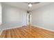 Bedroom with a closet, ceiling fan and an entrance to a laundry area and a bathroom at 1796 Arkose Se Dr, Atlanta, GA 30316
