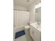 Simple bathroom with a shower and tub combination, white vanity, and a neutral color scheme at 6355 Westfallen Overlook, Cumming, GA 30040