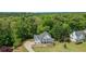 Aerial view of a home nestled in a wooded neighborhood, showcasing its expansive yard at 102 Woodsfield Ln, Hiram, GA 30141