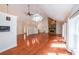 Spacious living room with vaulted ceilings and a stone fireplace at 3601 Club Nw Dr, Kennesaw, GA 30144