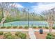 View of a well-maintained tennis court surrounded by green landscaping at 422 Murphy Avenue, Canton, GA 30114
