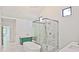 Spacious bathroom with a glass enclosed shower, soaking tub, and double sink vanity at 2346 East Maddox Rd, Buford, GA 30518