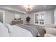 Cozy main bedroom featuring soft lighting, a decorative chandelier, and comfortable seating area at 7455 Cordery Rd, Cumming, GA 30040