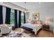 Bedroom with large windows, a tray ceiling, and stylish furnishings at 3408 Landen Pine Ne Ct, Atlanta, GA 30305