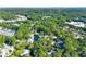 Expansive aerial view of the community nestled amidst lush trees, showcasing the buildings and pool area at 610 Mill Pond Se Dr, Smyrna, GA 30082