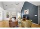 Bright living room with vaulted ceilings, hardwood floors, a fireplace, and stylish furnishings for relaxation at 865 Ashfield Dr, Decatur, GA 30030
