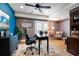 Home office with a ceiling fan, natural light, and neutral paint provides a productive workspace at 2239 Tayside Nw Xing, Kennesaw, GA 30152