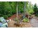 Backyard area with stone patio, outdoor seating area with lush greenery and a small waterfall creates a relaxing retreat at 2239 Tayside Nw Xing, Kennesaw, GA 30152