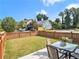 A spacious backyard featuring a well-maintained lawn, a wood fence, and an outdoor patio set at 1580 Johnson Nw Rd, Atlanta, GA 30318