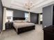 Spacious main bedroom with tray ceilings, dark walls, and a large bed, bathed in natural light at 1580 Johnson Nw Rd, Atlanta, GA 30318