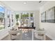 Bright home office with large windows, hardwood flooring, and modern decor perfect for remote work at 309 Sassafras Way, Holly Springs, GA 30115