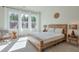 Serene bedroom with ample natural light, showcasing hardwood frame bed and stylish décor at 3440 Carswell Bnd, Cumming, GA 30028