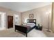 Calm bedroom features a comfortable bed, a closet, and modern furnishings at 1421 Peachtree Ne St # 211, Atlanta, GA 30309