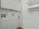 Well-organized laundry room with cabinets and shelving to keep cleaning supplies neatly stored at 1421 Peachtree Ne St # 211, Atlanta, GA 30309