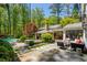 Inviting backyard with a pool, seating areas, and beautifully landscaped garden at 2890 Howell Mill Rd, Atlanta, GA 30327