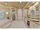 Spacious bathroom features soaking tub, walk-in shower, double sinks, and great lighting at 1595 Northcliff Trce, Roswell, GA 30076