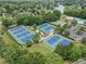 Aerial view of the tennis courts at the Hamilton Mill Community at 1721 Mulberry Lake Dr, Dacula, GA 30019