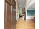 Bright foyer with hardwood floors, high ceilings, and elegant staircase at 1721 Mulberry Lake Dr, Dacula, GA 30019