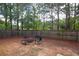 Fenced backyard features a fire pit and seating area at 4271 Haywater Cv, Buford, GA 30519