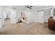 Stylish bedroom with decorative sliding barn door, decorative wall, and modern furnishings at 2442 Connally Dr, East Point, GA 30344