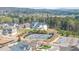 Aerial view showcasing the community tennis courts and landscaped common areas at 5247 Flannery Chase Sw, Powder Springs, GA 30127