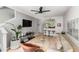 Open-concept living room featuring a breakfast bar and modern furnishings at 951 Glenwood Se Ave # 1805, Atlanta, GA 30316