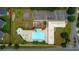 Community amenities shown in aerial view with large pool and playground at 39 Summer Nw Pl, Cartersville, GA 30121