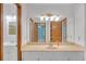 Bathroom features large counter, white cabinets and duel sinks at 4856 Rock Haven Dr, Lilburn, GA 30047