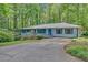 Charming single-story home with front porch, blue exterior, and ample parking at 4856 Rock Haven Dr, Lilburn, GA 30047