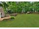 The large backyard boasts a lush lawn and playground, offering ample space for play and relaxation at 2640 Garland Way, Duluth, GA 30096