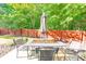 Outdoor patio area with a table, chairs, and umbrella, set against a backdrop of lush greenery at 832 Topaz Vly, Canton, GA 30114