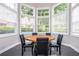 Sunlit dining area featuring a round table and multiple windows with blinds at 1227 Ashford Creek Ne Park, Atlanta, GA 30319
