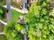 A scenic aerial view capturing the residence embraced by lush greenery, showcasing a harmonious blend of nature and home at 2929 Alberta Dr, Marietta, GA 30062