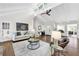 Spacious living room showcasing hardwood floors, vaulted ceilings, and stylish furnishings at 2929 Alberta Dr, Marietta, GA 30062