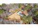 Aerial view of a home with a large, fenced backyard at 4806 Forest Trl, Douglasville, GA 30135